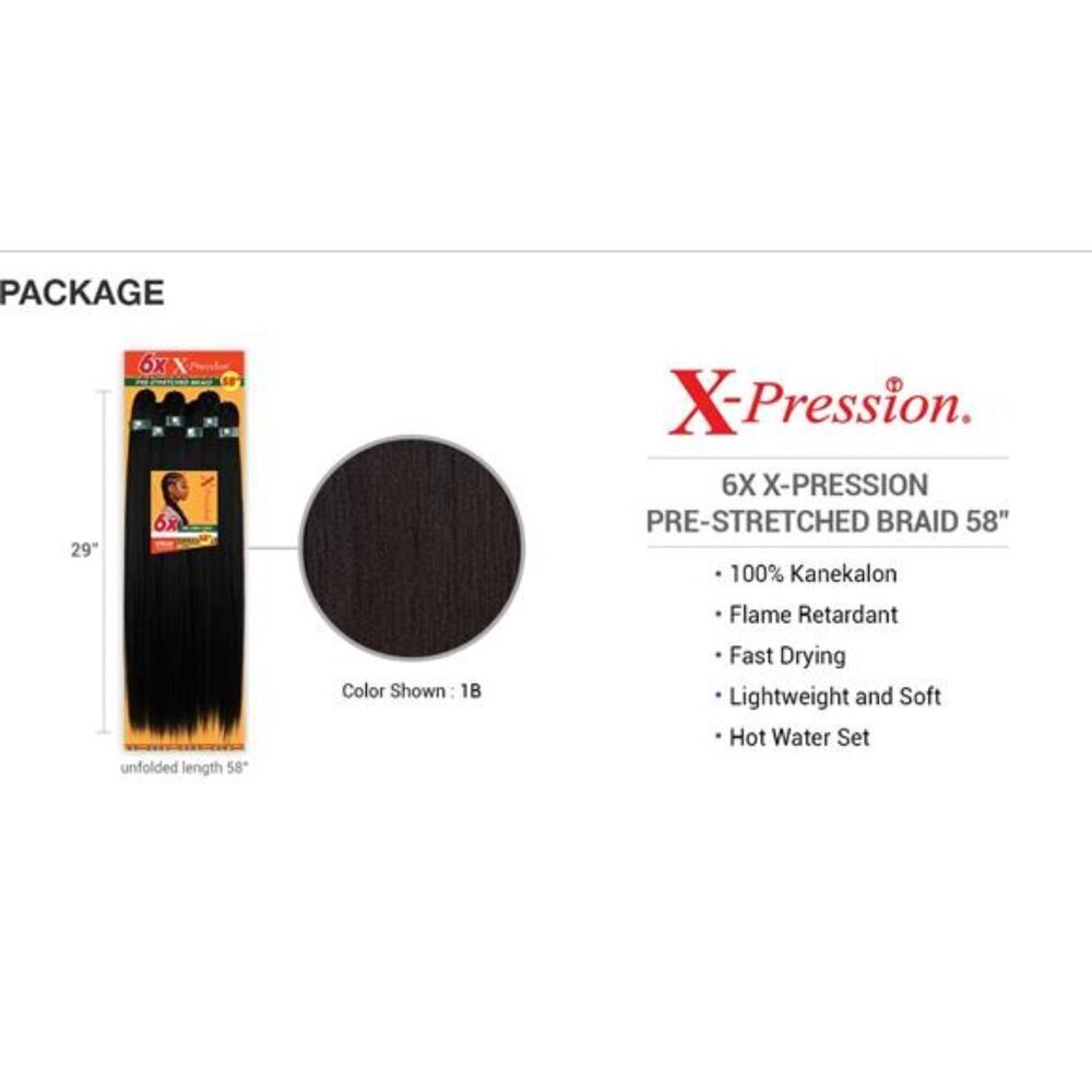 Sensationnel Xpression prestretched braiding hair - Kanekalon flame retardant - Picture 5 of 7